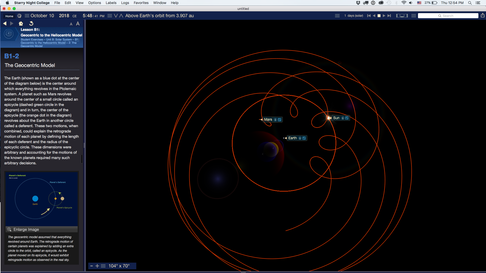 Starry Night College Version 7 The Geocentric Model Screenshot