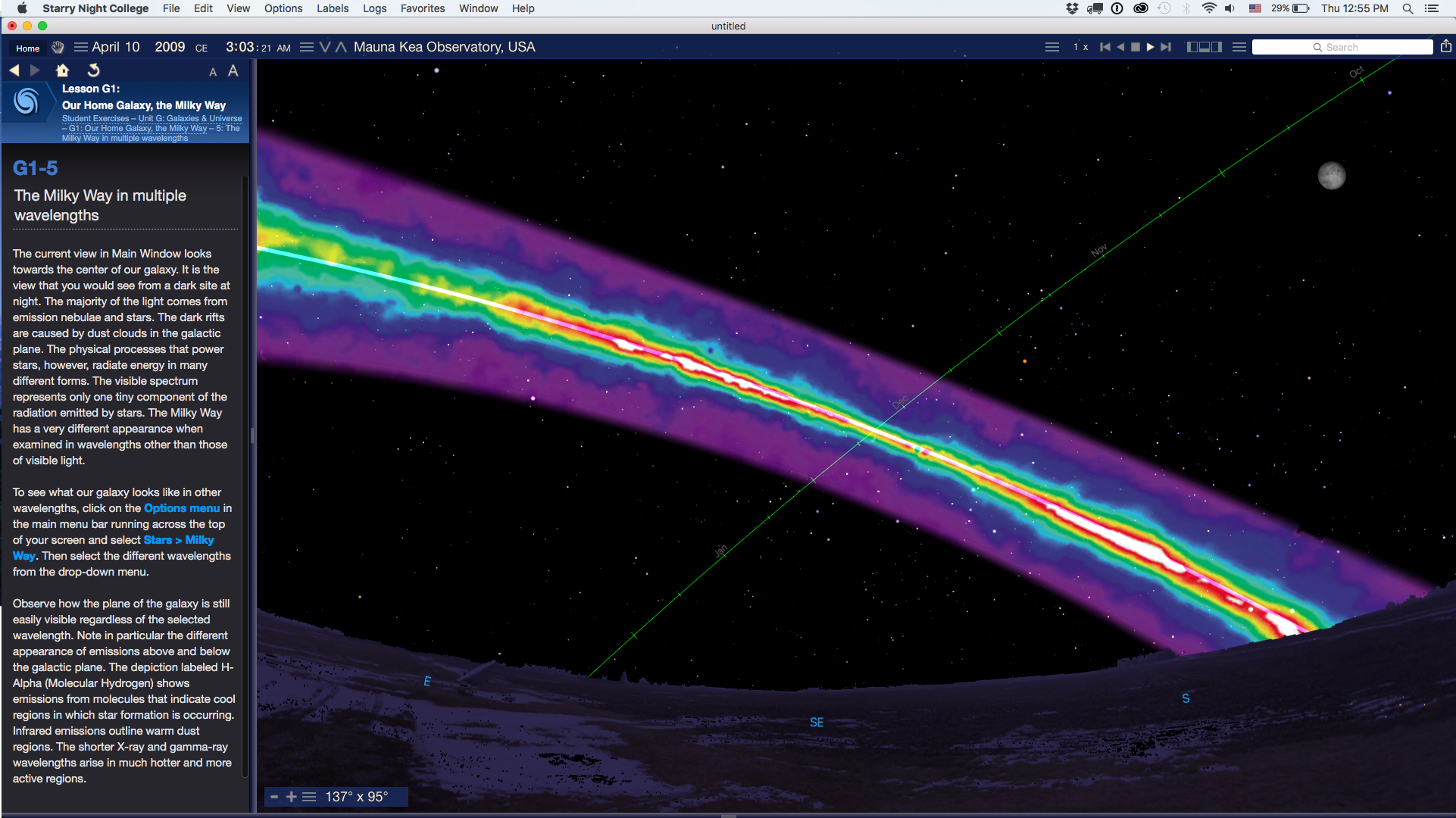 Starry Night College Version 7 Milky Way in Multiple Wavelengths Screenshot