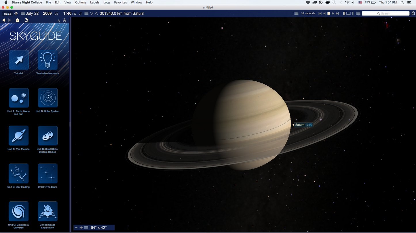 Starry Night College Version 7 Saturn Screenshot