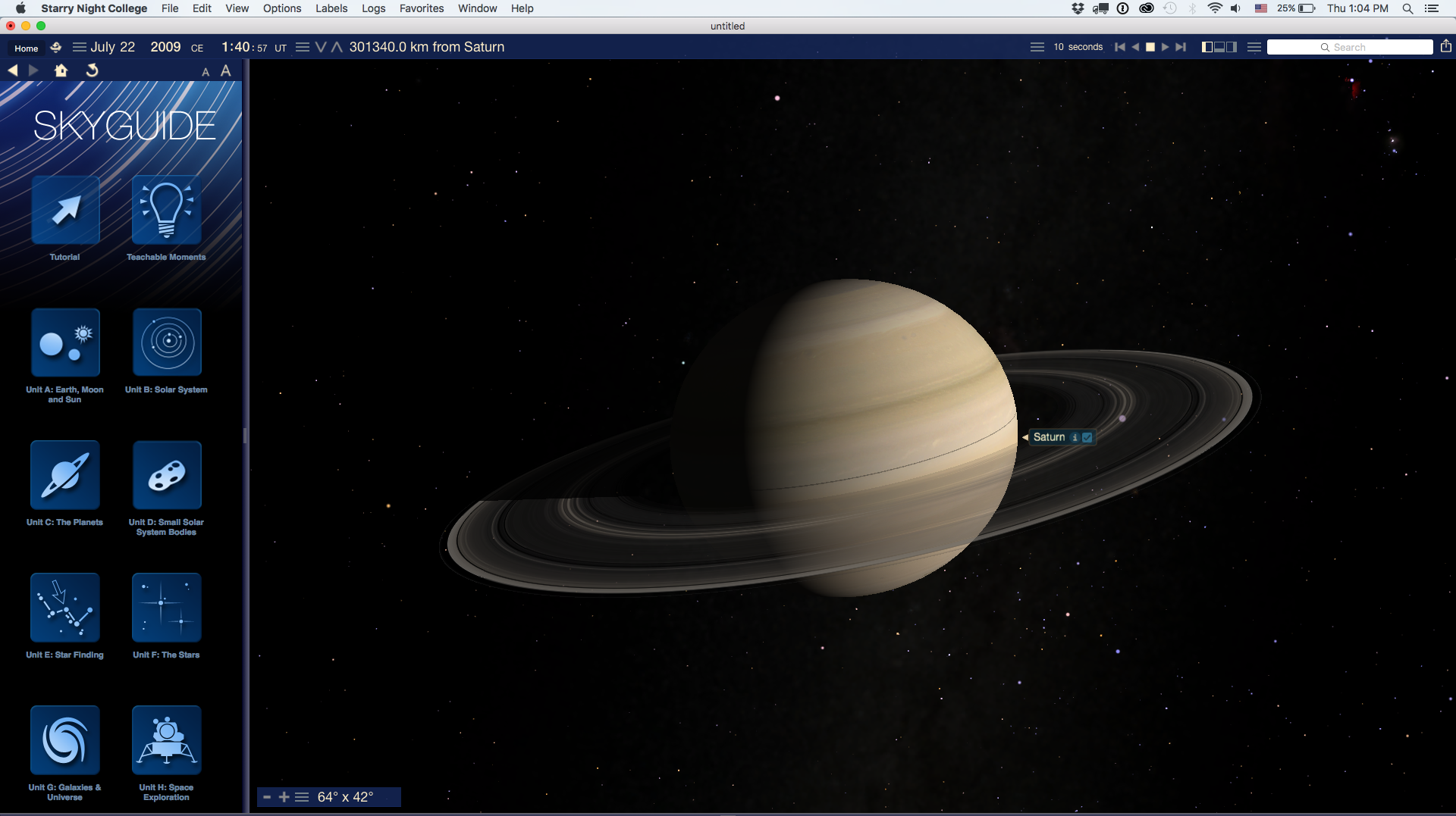 Starry Night College Version 7 Saturn Screenshot