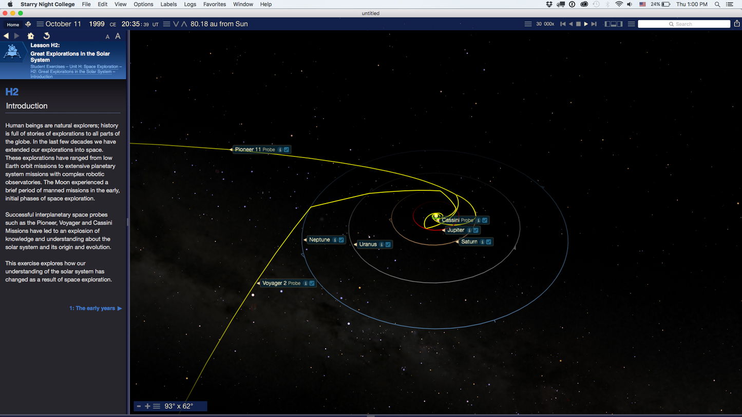 Starry Night College Version 7 Space Exploration Screenshot