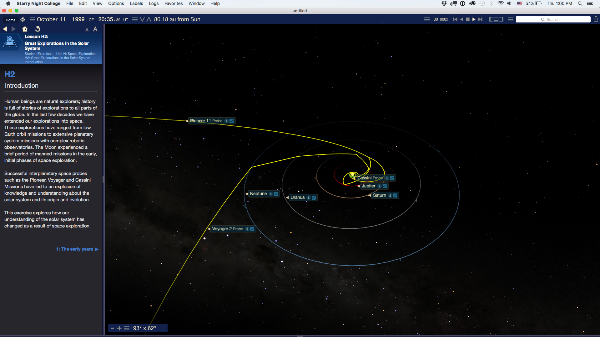 Starry Night College Version 7 Space Exploration Screenshot
