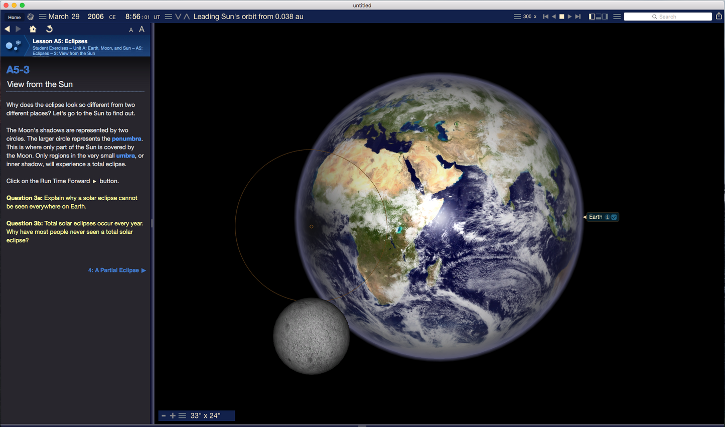 Starry Night Education Software Eclipse View from the Sun