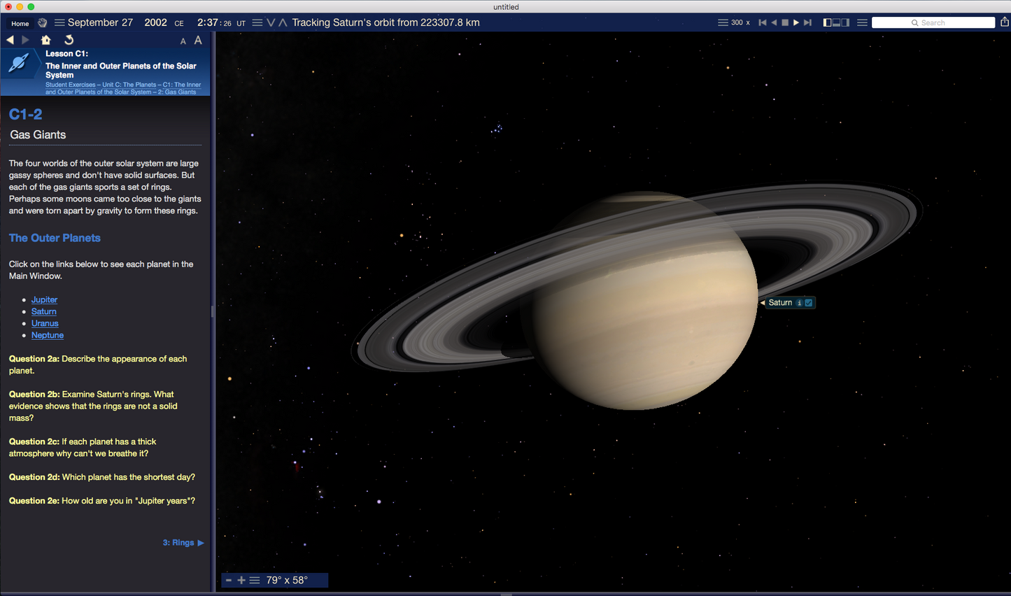 Starry Night Education Software Saturn